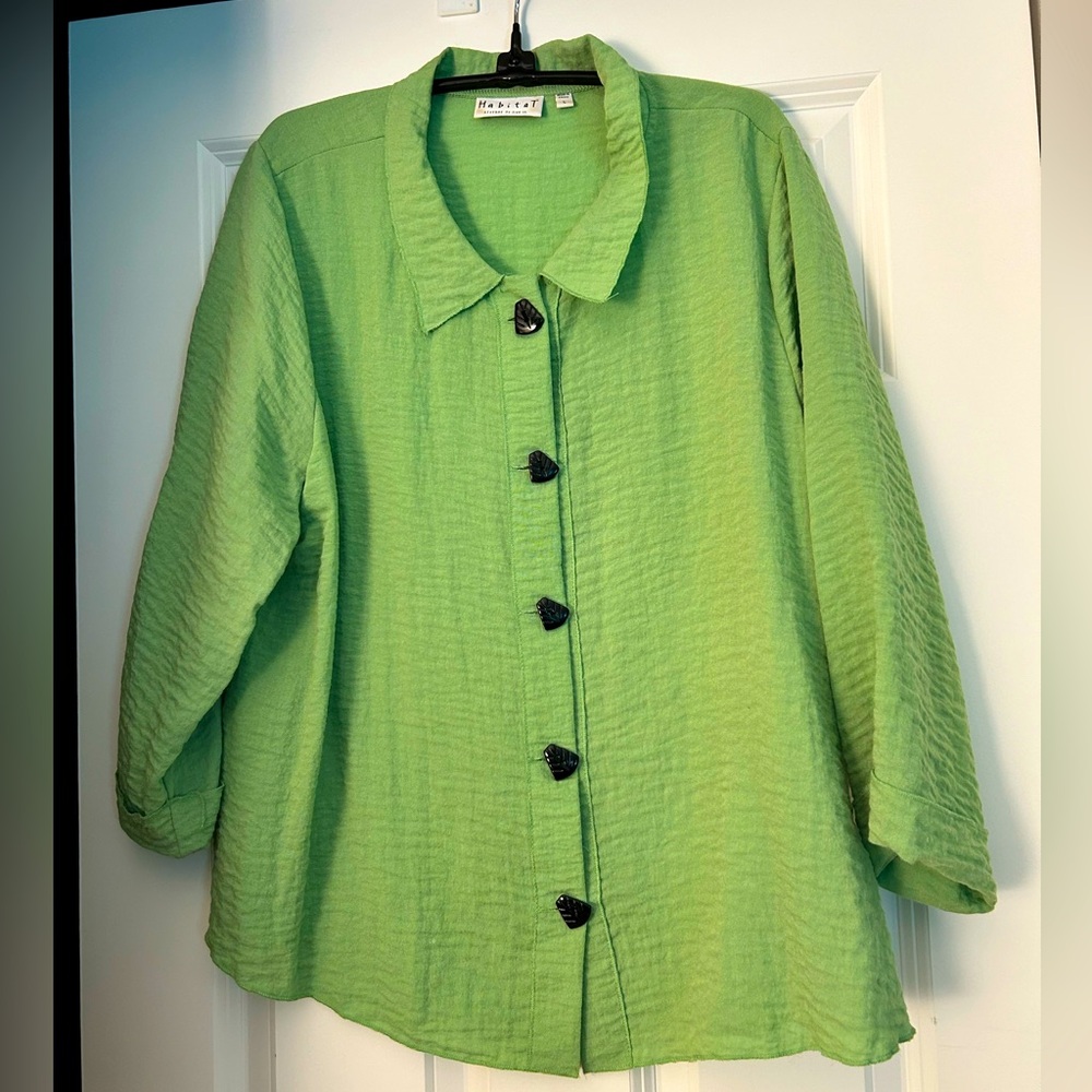 Habitat Lime Green Shirt Wuth Funky Buttons
